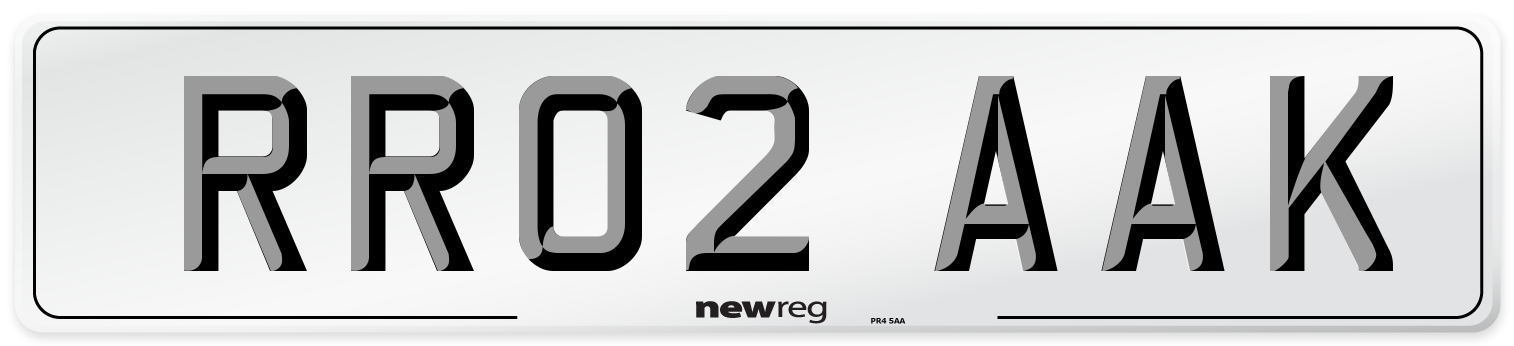 RR02 AAK Number Plate from New Reg